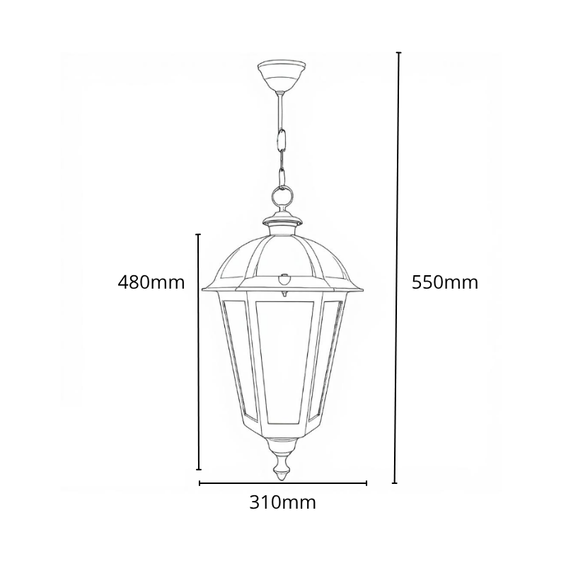 Farol colgante aluminio para Lámpara LED E27