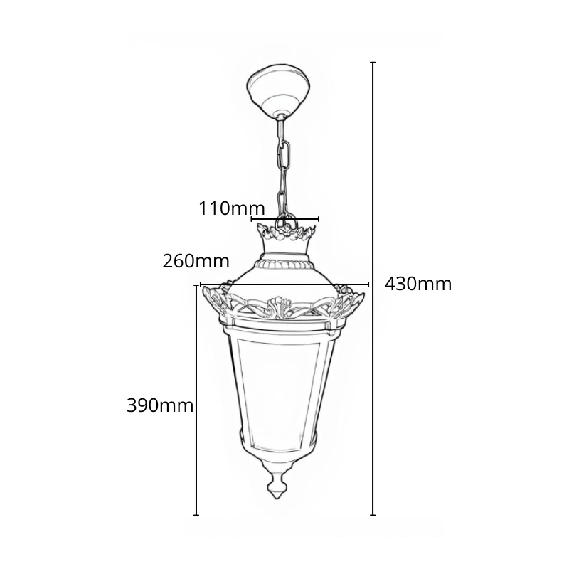 Farol colgante aluminio para Lámpara LED E27