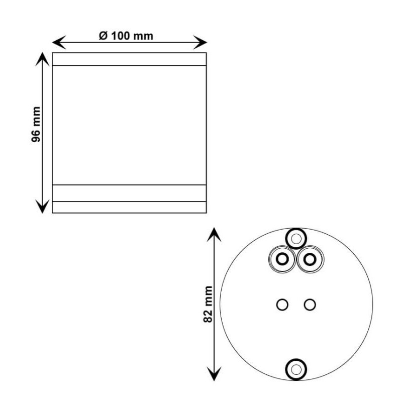 Aplique Techo LED Aluminio Negro GU10