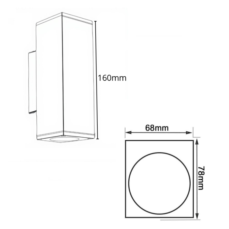 Aplique LED Aluminio IP65 2 GU10