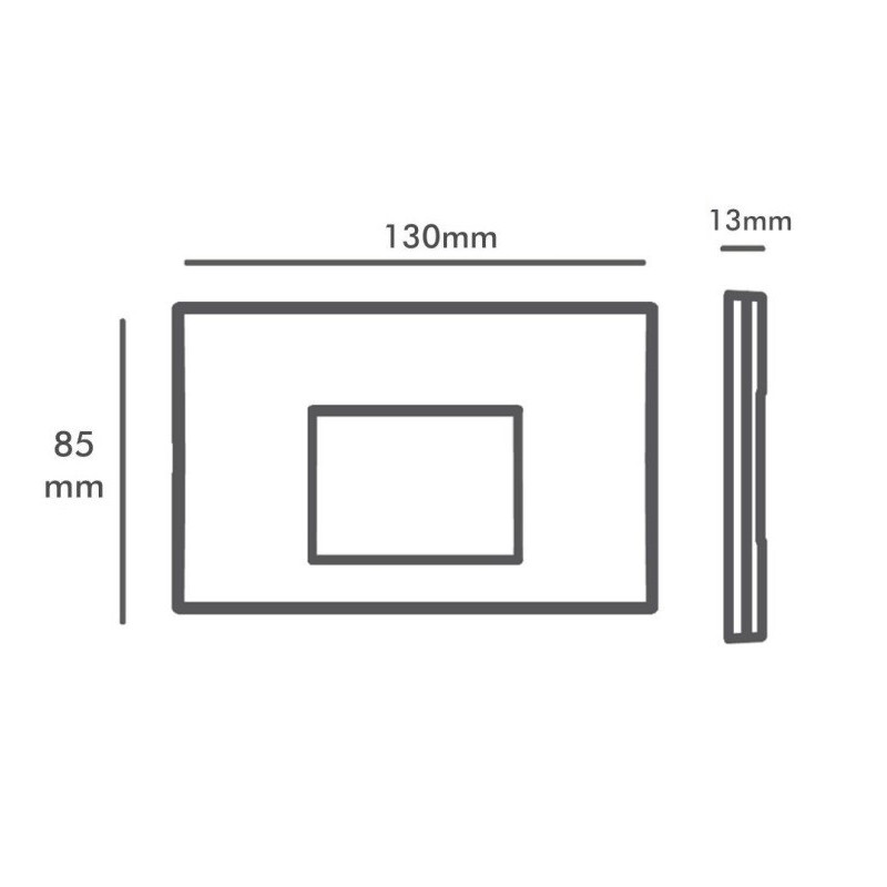 Baliza LED Slim 3W Rectangular Negro Superficie IP65