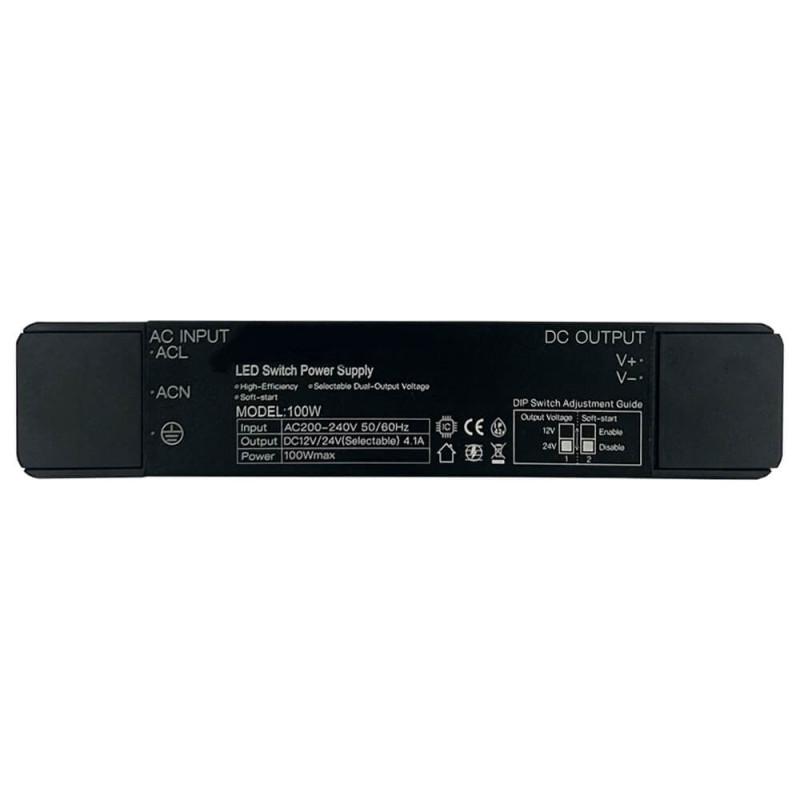 Fuente de Alimentación Slim 100W Salida Seleccionable 12V/24VDC IP42 4,1A