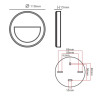 Baliza LED Slim 3W Circular Negro Superficie IP65