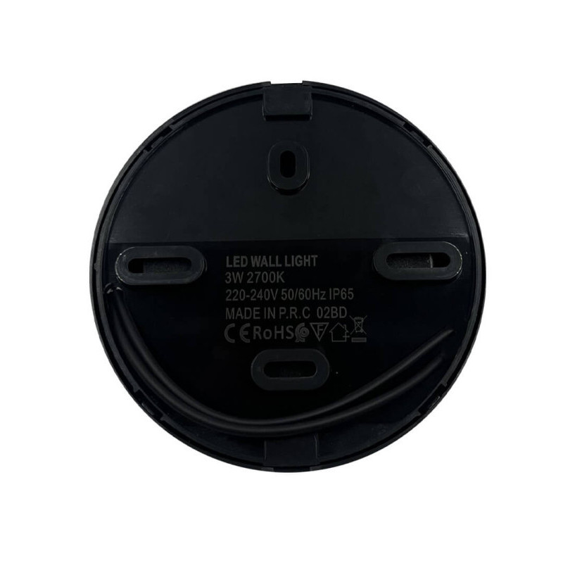 Baliza LED Slim 3W Circular Negro Superficie IP65