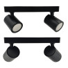 Aplique doble de techo orientable negro para GU10 • Ledytec