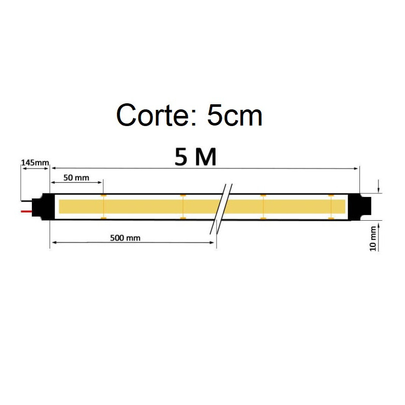 Tira LED COB Digital 24V 9W/m RGBIC 360 Led/m Bobina 5 metros IP20
