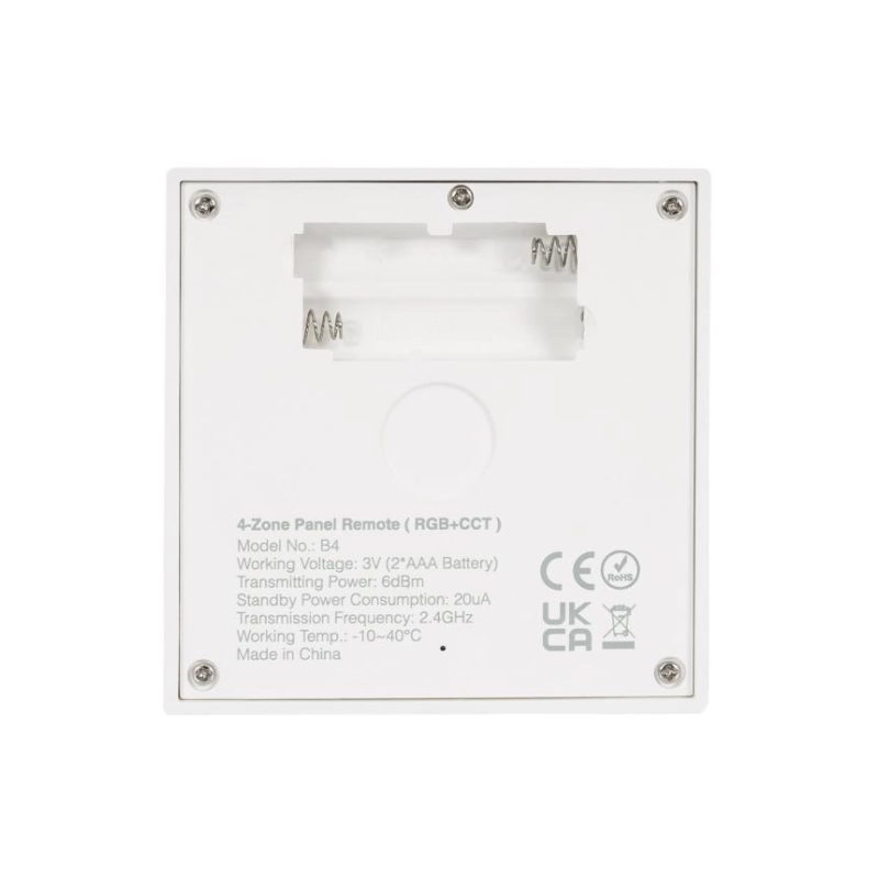 Panel de control táctil RF para pared LED RGB + CCT - 4 Zonas