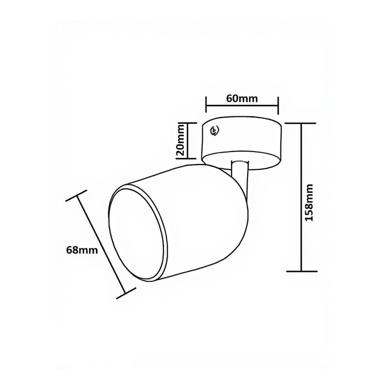 Aplique de Techo Orientable Negro para GU10