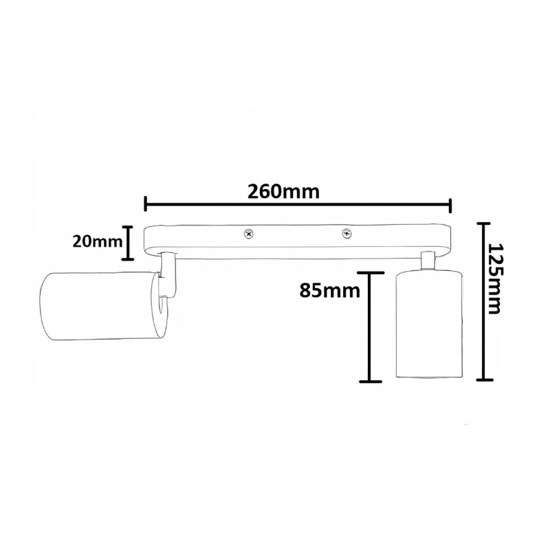 Aplique de techo Orientable Blanco Aluminio para 2 Lámpara GU10