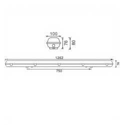Pantalla estanca para dos tubos LED  IP65 120cm