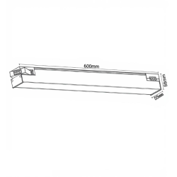 Regleta o Lámpara lineal Colgante o Superficie LED 24W Interconexión lineal 60cm