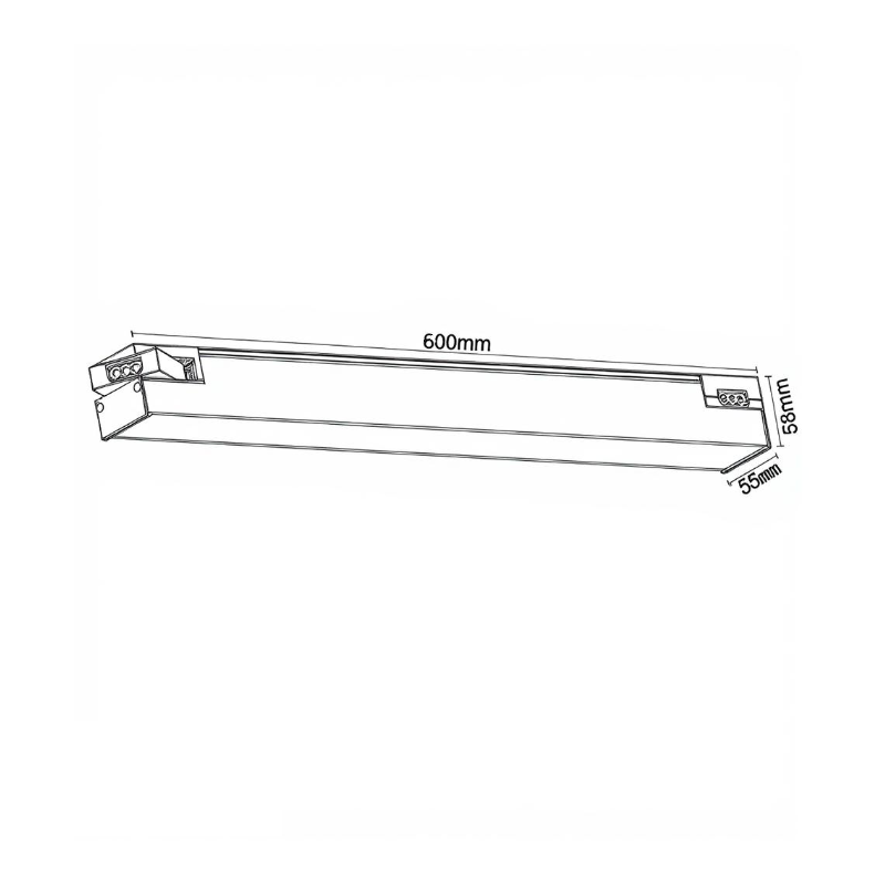 Regleta o Lámpara lineal Colgante o Superficie LED 24W Interconexión lineal 60cm