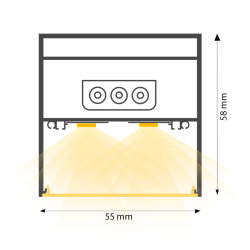 Regleta o Lámpara lineal Colgante o Superficie LED 24W Interconexión lineal 60cm