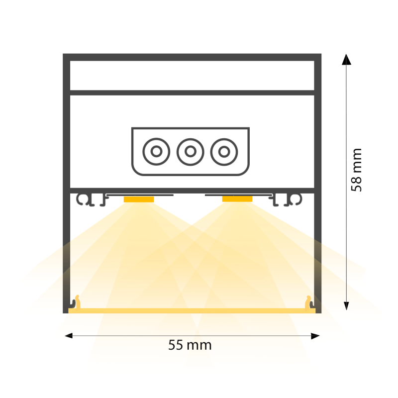 Regleta o Lámpara lineal Colgante o Superficie LED 24W Interconexión lineal 60cm