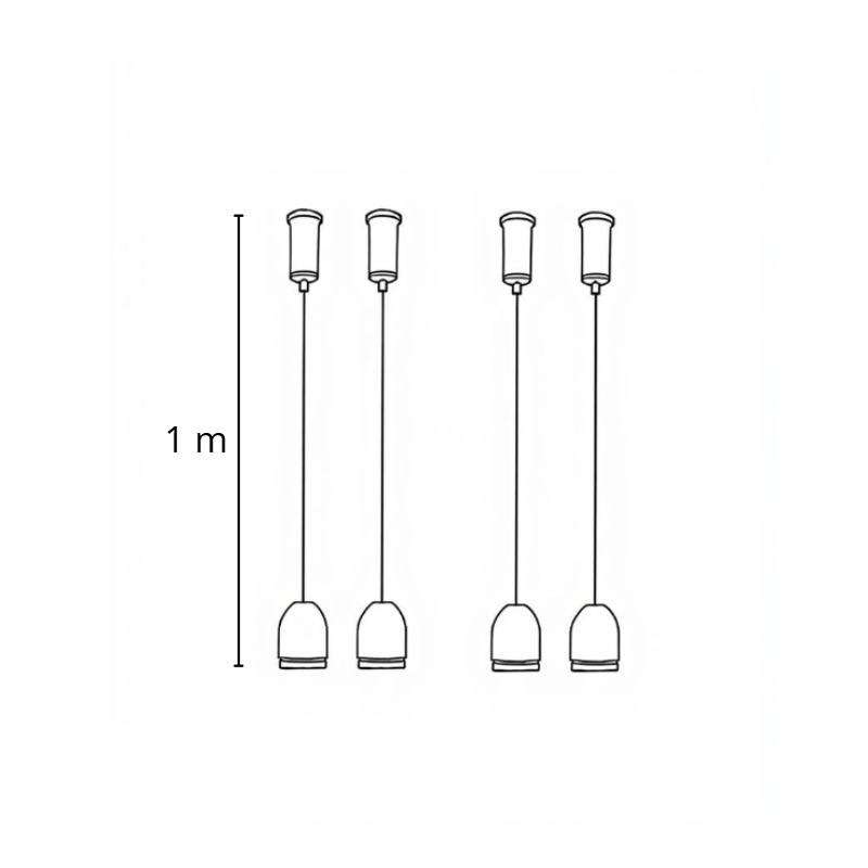 Kit de Suspensión Luminaria LED NEGRO 1 Metro