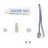 KIT Pegamento de Silicona para Tiras LED + Conector + Funda + Tapon final - 10mm -IP65