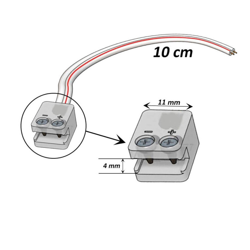 KIT Pegamento de Silicona para Tiras LED + Conector + Funda + Tapon final - 10mm -IP65