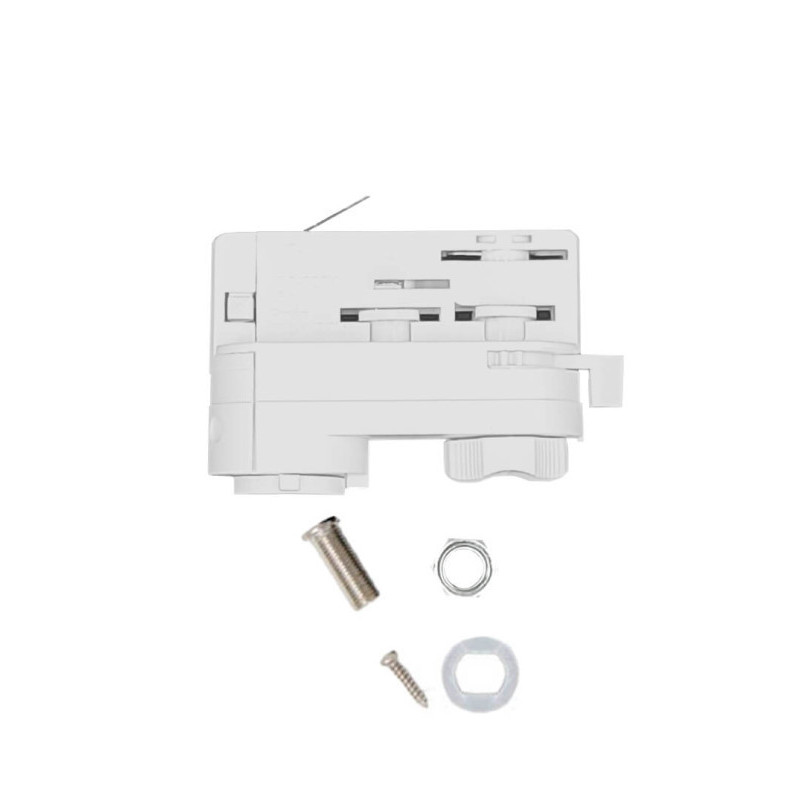 Conector adaptador de carril TRIFASICO Blanco