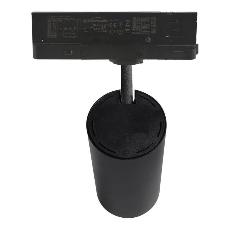 Foco LED Potencia Seleccionable 40W-26W color seleccionable Negro Carril Trifasico CRI+92 UGR13