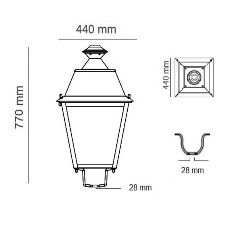 Farola Villa Aluminio LED 60W LUMILEDS- 5 Años de garantía
