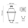 Farola Villa Aluminio LED 60W LUMILEDS- 5 Años de garantía