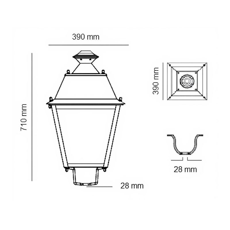 Farola Villa Acero LED 40W Philips LUMILEDS 5 años de garantia