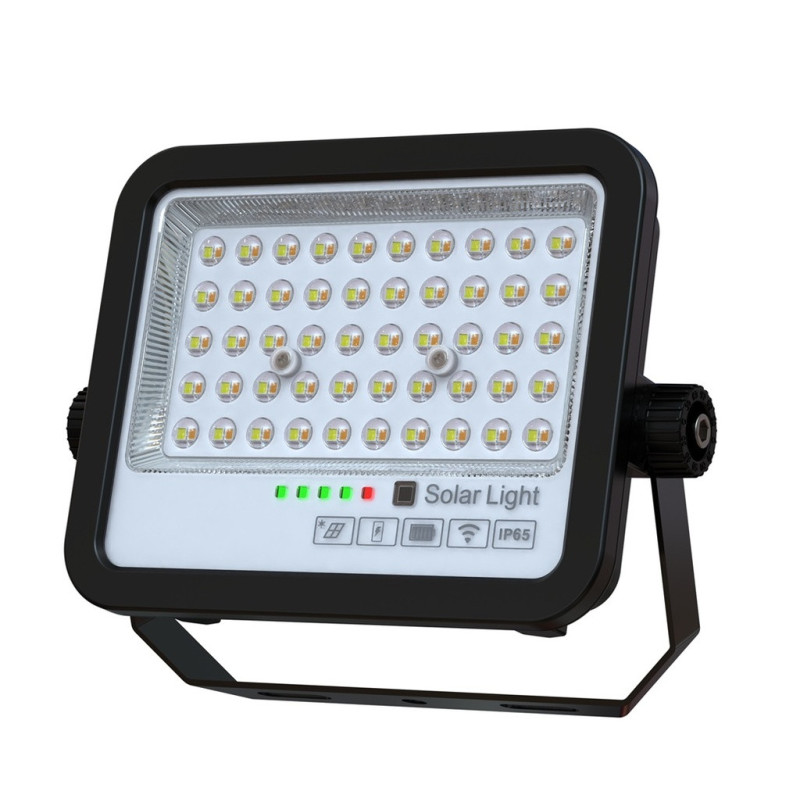Foco Proyector LED Solar 100W Color Seleccionable Control Remoto IP65