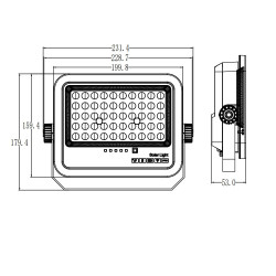 Foco Proyector LED Solar 100W Color Seleccionable Control Remoto IP65