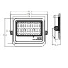 Foco Proyector LED Solar 100W Color Seleccionable Control Remoto IP65