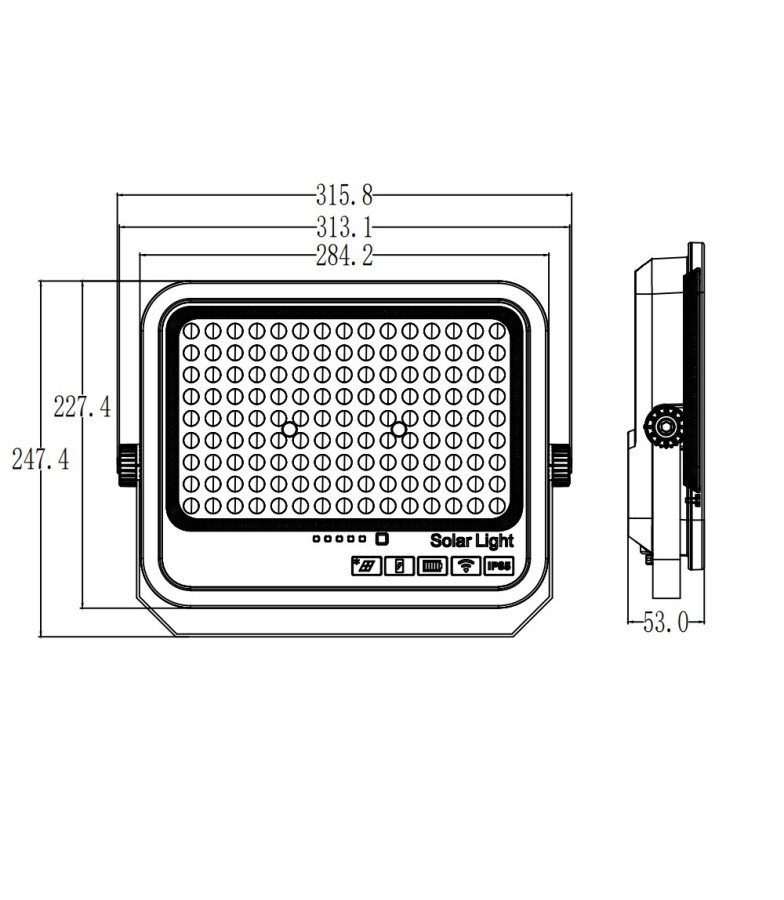Foco Proyector LED Solar 200W Color Seleccionable Control Remoto IP65