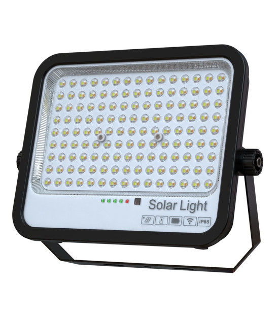 Foco Proyector LED Solar 200W Color Seleccionable Control Remoto IP65