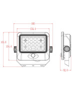 Foco Proyector LED Solar 100W Color Seleccionable Sensor PIR + Control Remoto IP65