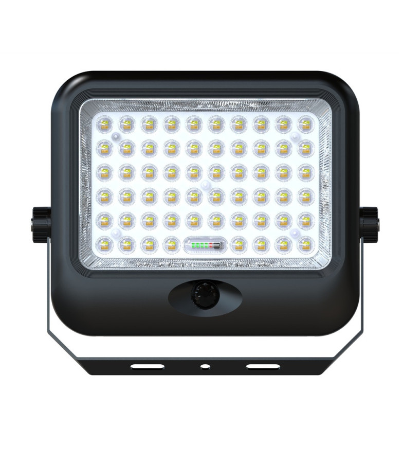 Foco Proyector LED Solar 100W Color Seleccionable Sensor PIR + Control Remoto IP65