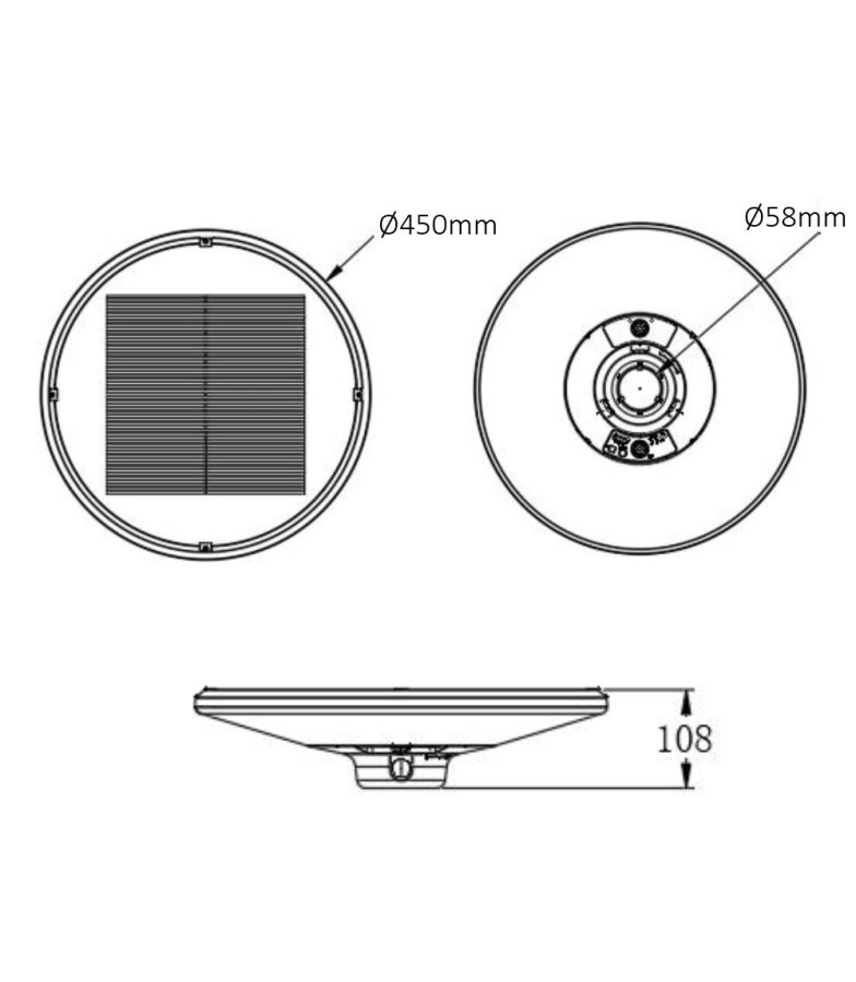 Farola LED Solar 120W SMD2835 Color Seleccionable Sensor PIR + Control Remoto IP65