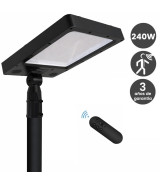 Farola LED Solar 240W Color Seleccionable Bluetooth con Altavoz y Control Remoto IP65
