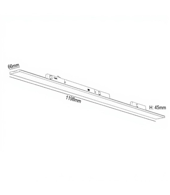 Lineal Led para Carril Trifásico 120cm 40W a 55W Color Seleccionable UGR19 90°
