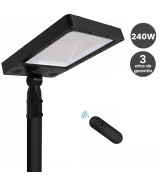 Farola LED Solar 240W Color Seleccionable Bluetooth con Altavoz y Control Remoto IP65