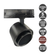 Foco LED Trifasico Optica Regulable 24-60º Negro Color y Potencia Seleccionable 40W-26W UGR13