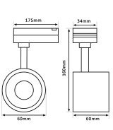 Foco LED Carril Monofásico Especial Panadería y Carnicería 40W-28W CRI+92 Bridgelux No Flicker Negro