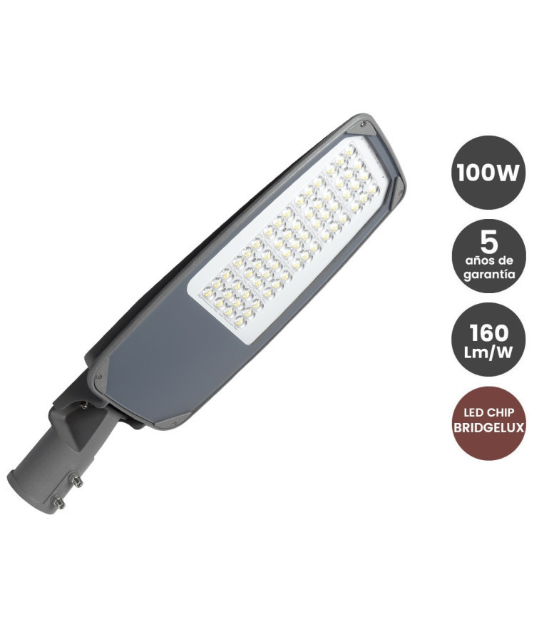 Farola LED 100W BRIDGELUX Chip 160lm/W- 5 Años de garantía