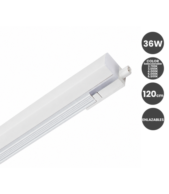 Regleta Lineal LED 120cm 36W 5CCT Interconectable 140 lm/W IP44