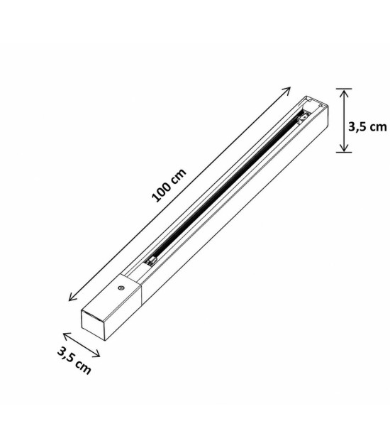 Carril TRIFASICO de 1 metro Negro