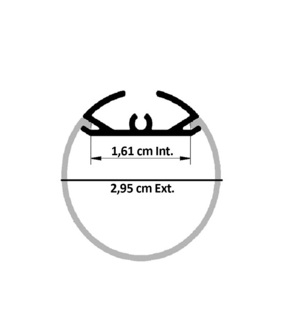 Perfil de Aluminio Diseño Tubo 2 Metros