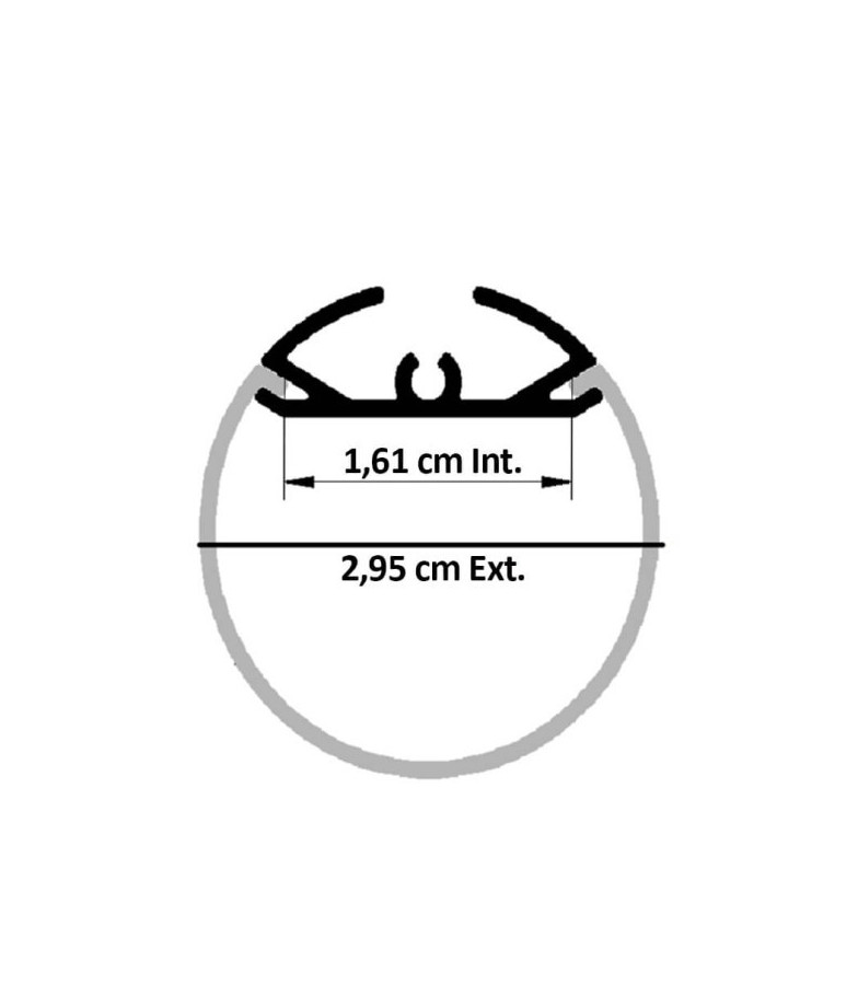 Perfil de Aluminio Diseño Tubo 2 Metros