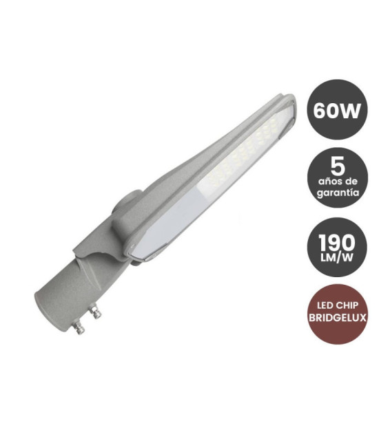 Farola LED 60W BRIDGELUX Chip 190lm/W- 5 Años de garantía