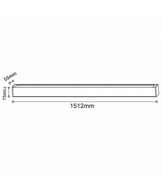 Lámpara lineal Colgante o Superficie LED 50W Interconexión lineal Color Seleccionable 150cm Blanco
