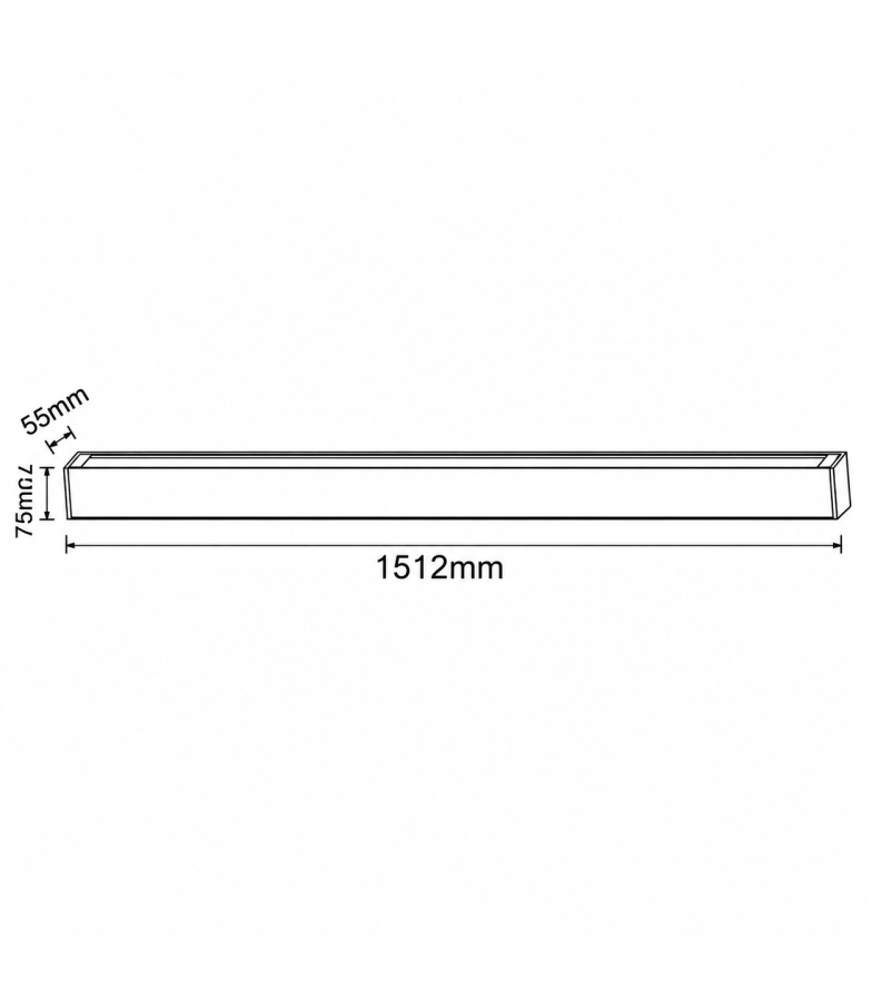 Lámpara lineal Colgante o Superficie LED 50W Interconexión lineal Color Seleccionable 150cm Blanco