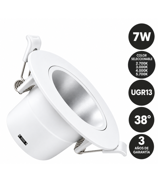 Empotrable LED 7W Circular Blanco 4CCT UGR13