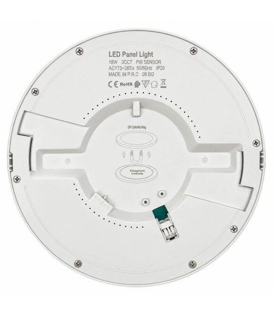 Plafón o Downlight LED Circular 18W Color Seleccionable Sensor PIR