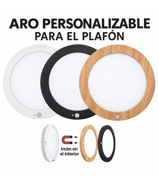 Plafón o Downlight LED Circular 18W Color Seleccionable Sensor PIR